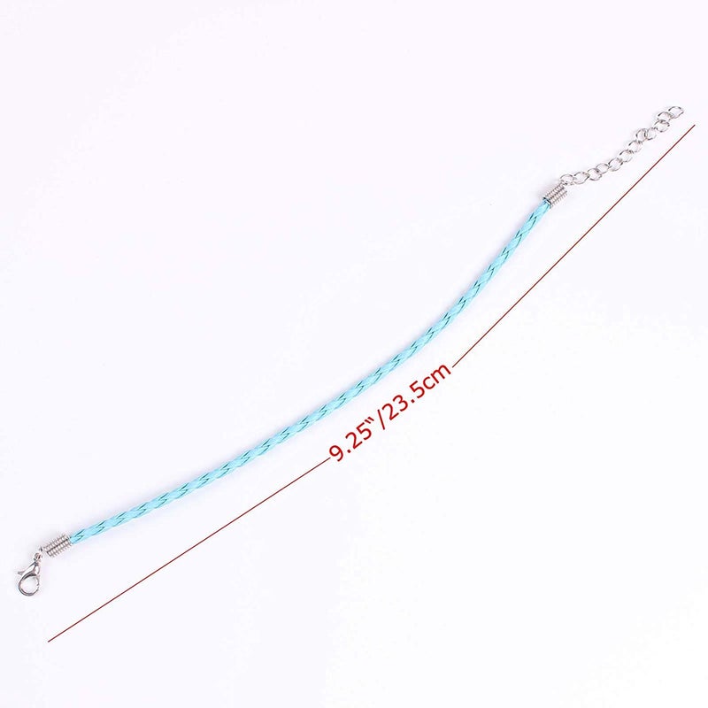 Onwon 50 PCS Mixed Color Leather Lace Plaited Bracelet Cords DIY Jewelry Making Handicrafts Braided Ropes with Lobster Clasps Extended Chain for Wrist Charms Bracelets Jewelry Making - Image 4